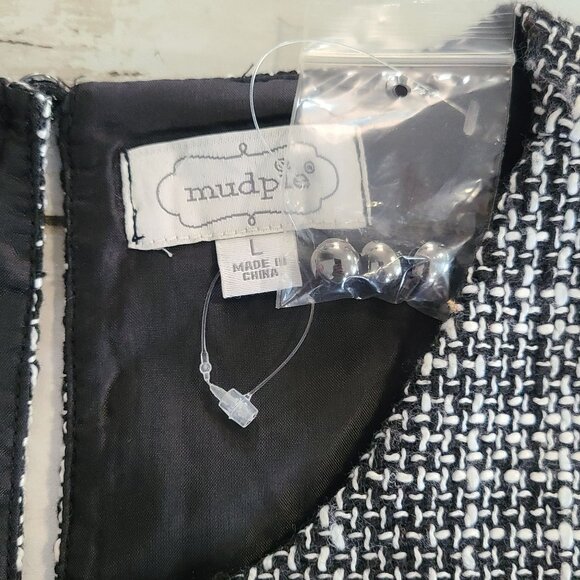 Mud Pie Tweed Fringe Boxy Tank Top Vest Sleeveless Layering Boho Classic NEW Lg - Picture 4 of 7